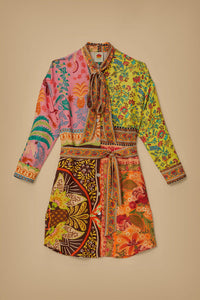 Chemise foulard à manches longues - Multicolore