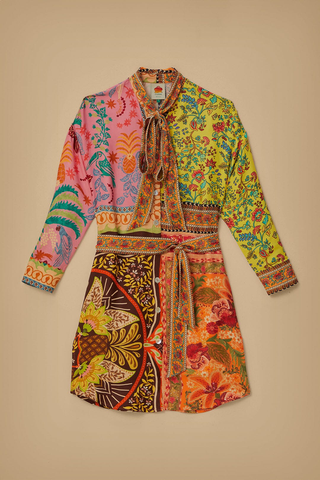 Chemise foulard à manches longues - Multicolore