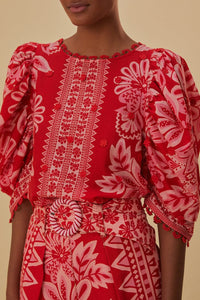 Blouse Flora Tapestry - Rouge
