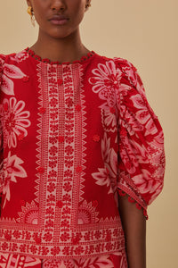 Blouse Flora Tapestry - Rouge