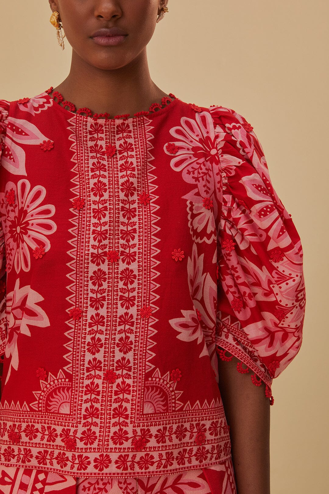 Blouse Flora Tapestry - Rouge