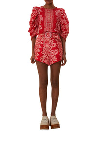 Blouse Flora Tapestry - Rouge