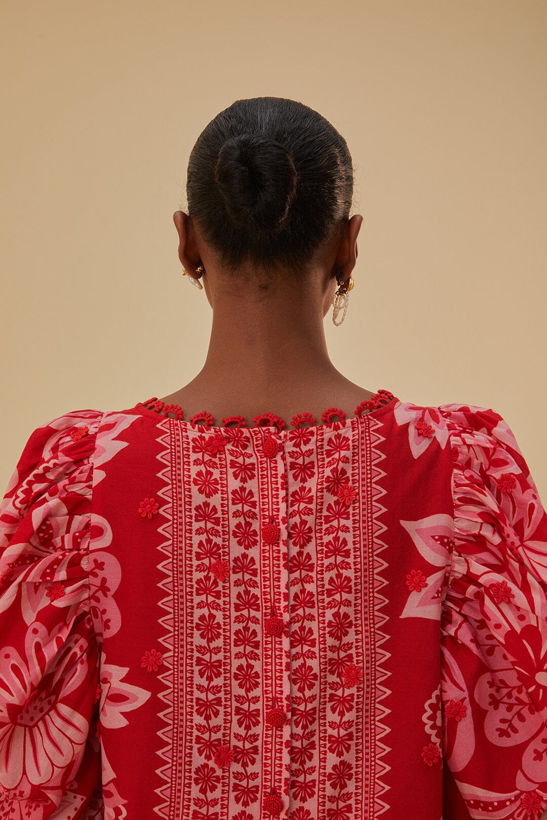 Blouse Flora Tapestry - Rouge