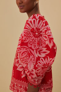 Blouse Flora Tapestry - Rouge