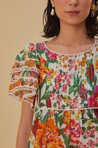 Blouse Flowerful Sketch en coton - Multicolore