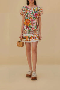 DJV_Flowerful Sketch Off White Jupes & Shorts - Flowerful Sketch Off White