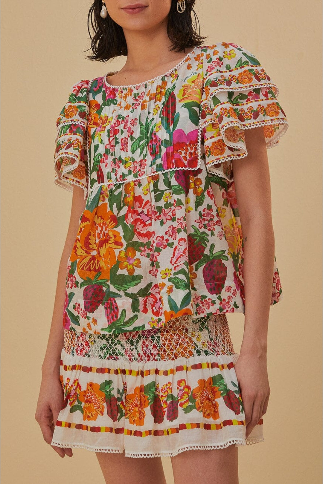 DJV_Flowerful Sketch Off White Jupes & Shorts - Flowerful Sketch Off White