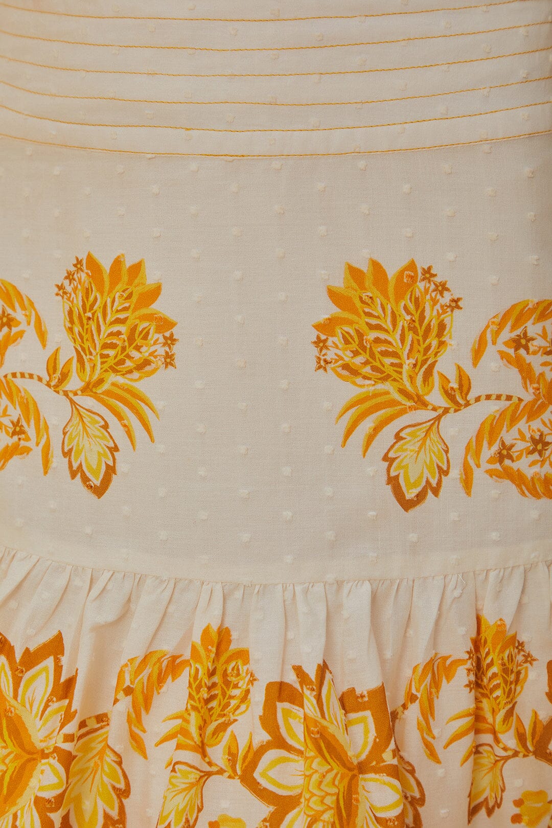 MEDIA OFF LINE_Mini jupe Aura Floral en coton - Jaune