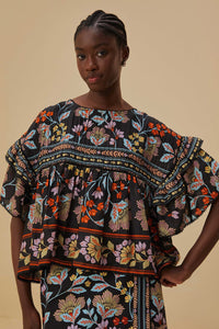 NEW_Flowery Black Chemises & Blouses - Flowery Black