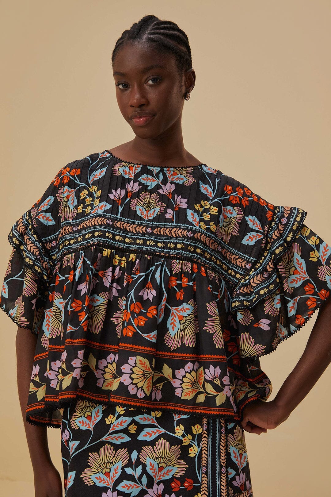 NEW_Flowery Black Chemises & Blouses - Flowery Black