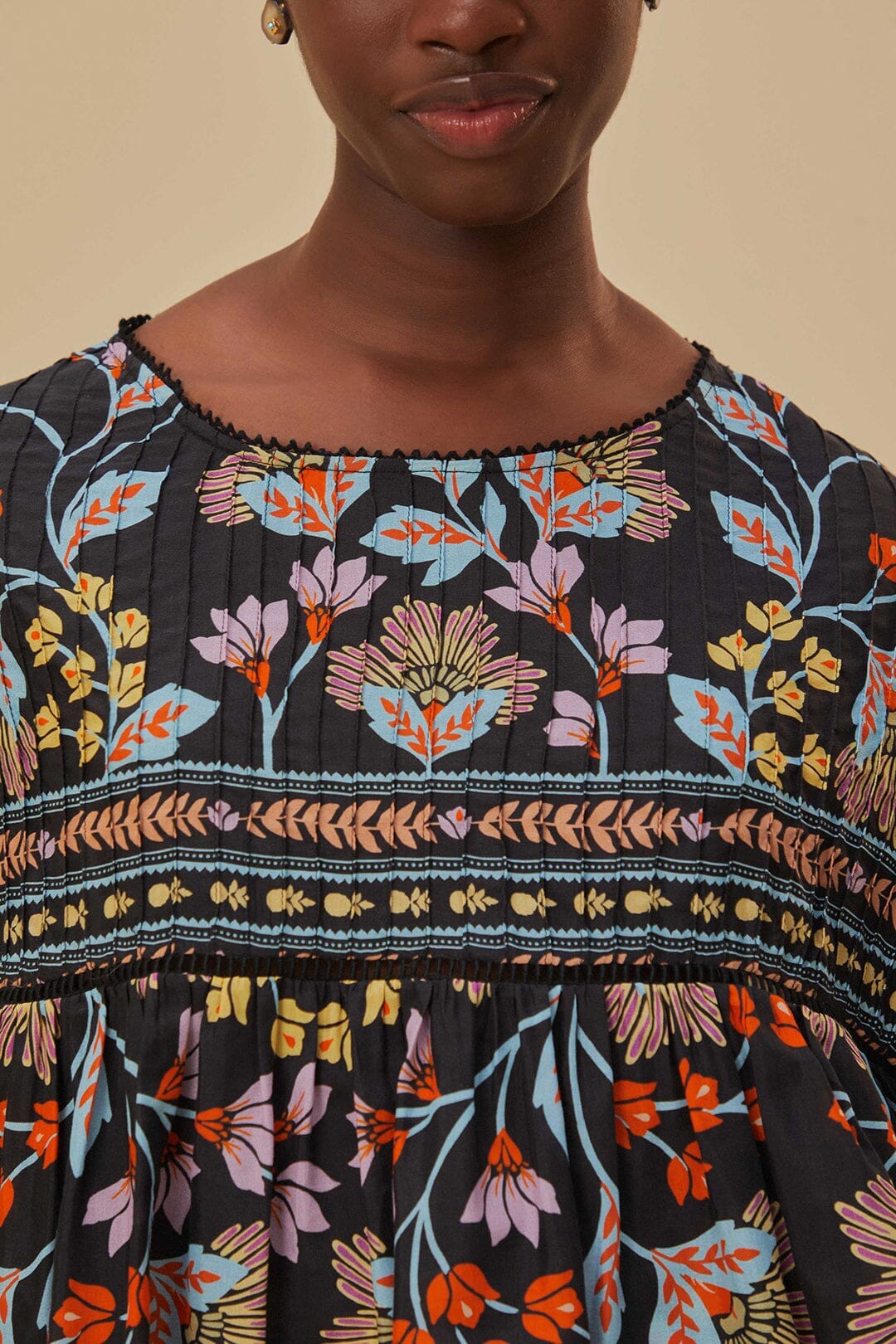NEW_Flowery Black Chemises & Blouses - Flowery Black