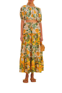 Biriba short cotton blouse - Yellow