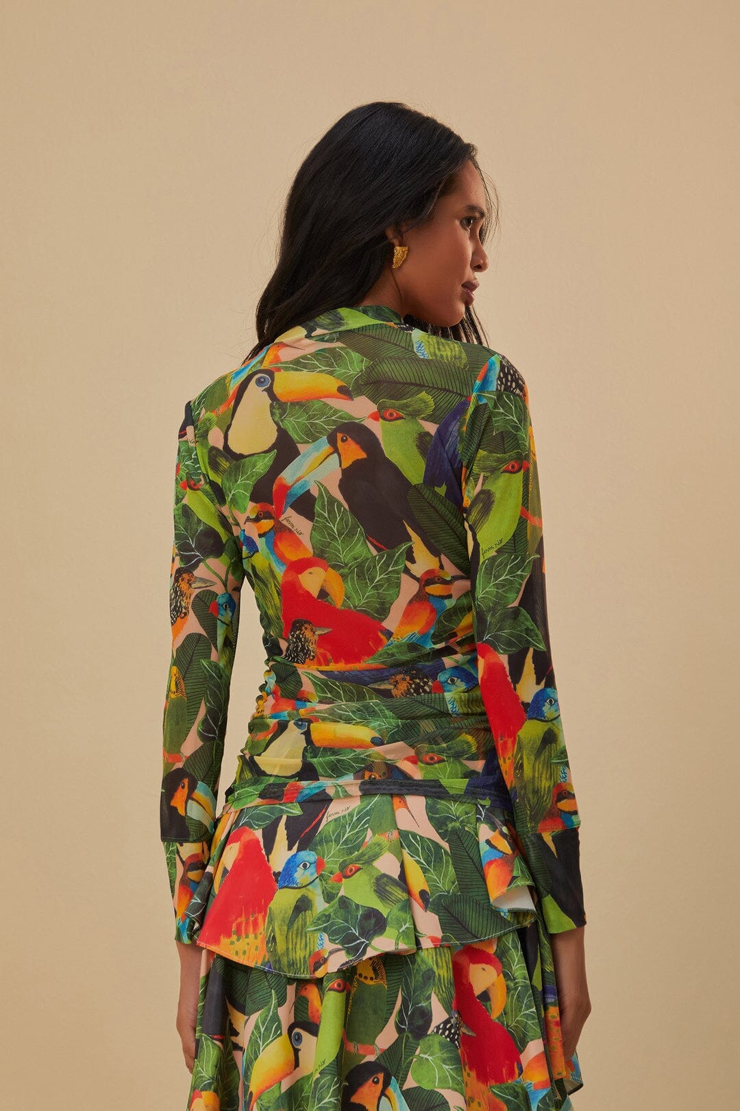 NEW_Bird Leaves Sand Chemises & Blouses - Bird Leaves Sand