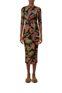 Robe midi imprimée - Noir