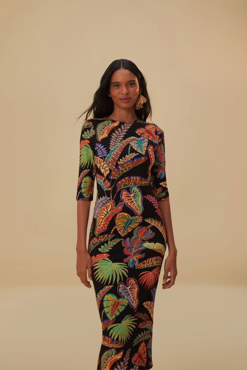 NEW_Cool Foliage Black Robes midi - Cool Foliage Black