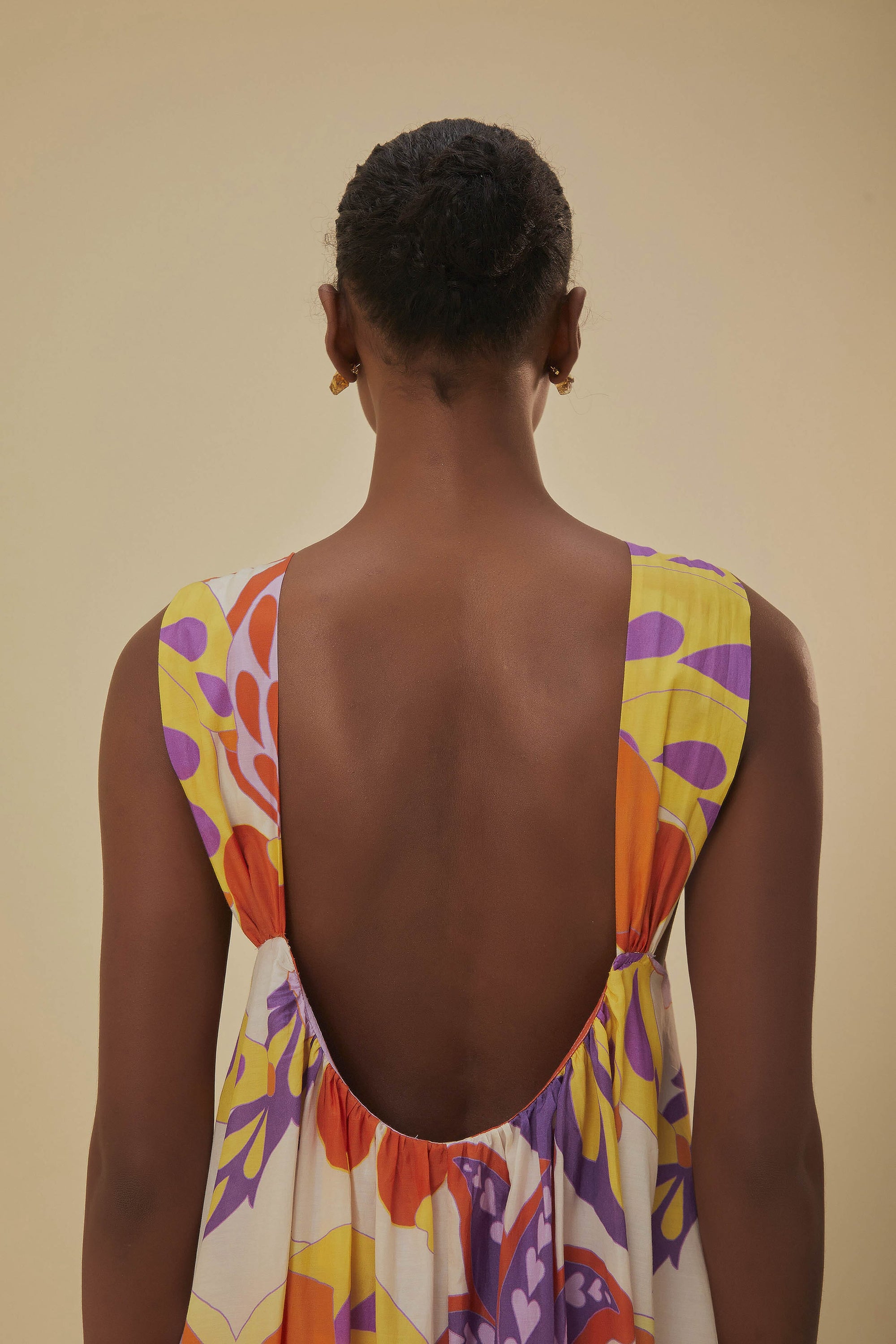 Robe longue à bretelles Lee Floral en coton - Orange