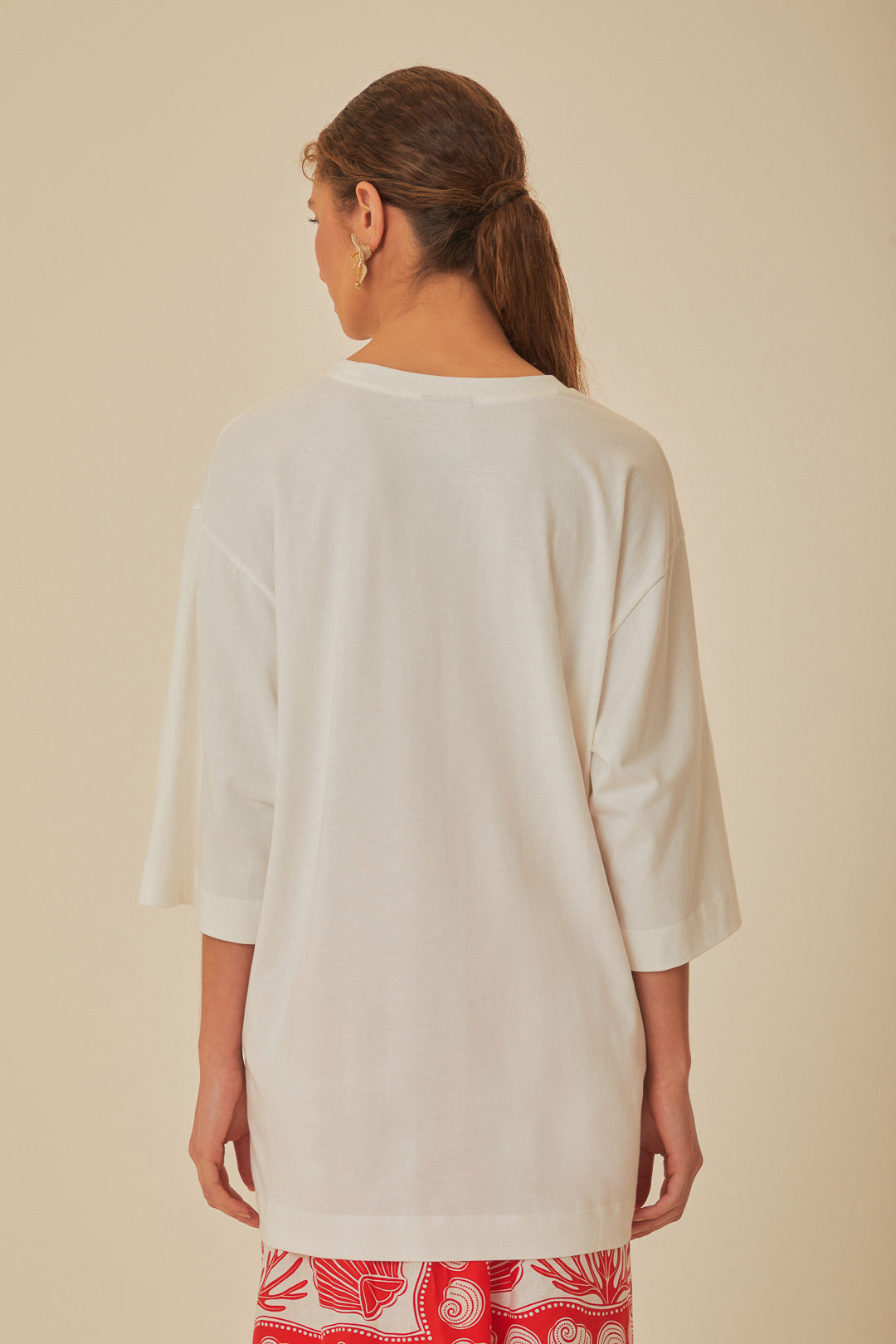 T-shirt Tropical Colors en coton - Blanc