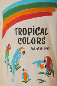 T-shirt Tropical Colors en coton - Blanc