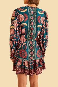 Robe courte à manches longues - Vert