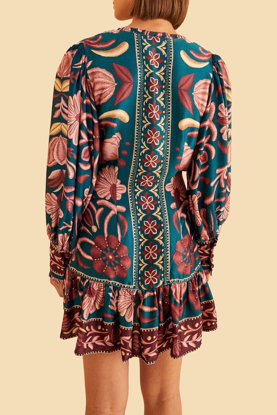 Robe courte à manches longues - Vert