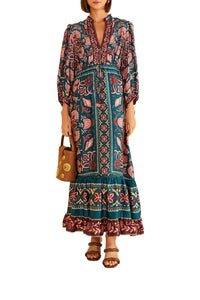 Robe longue Seasheel Tapestry Teal - Bleu