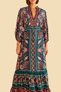 Robe longue Seasheel Tapestry Teal - Bleu