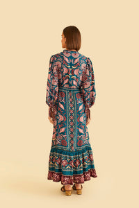 Robe longue Seasheel Tapestry Teal - Bleu
