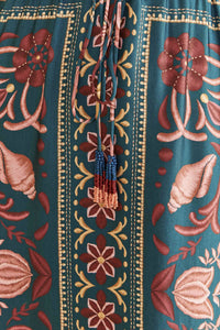 Robe longue Seasheel Tapestry Teal - Bleu