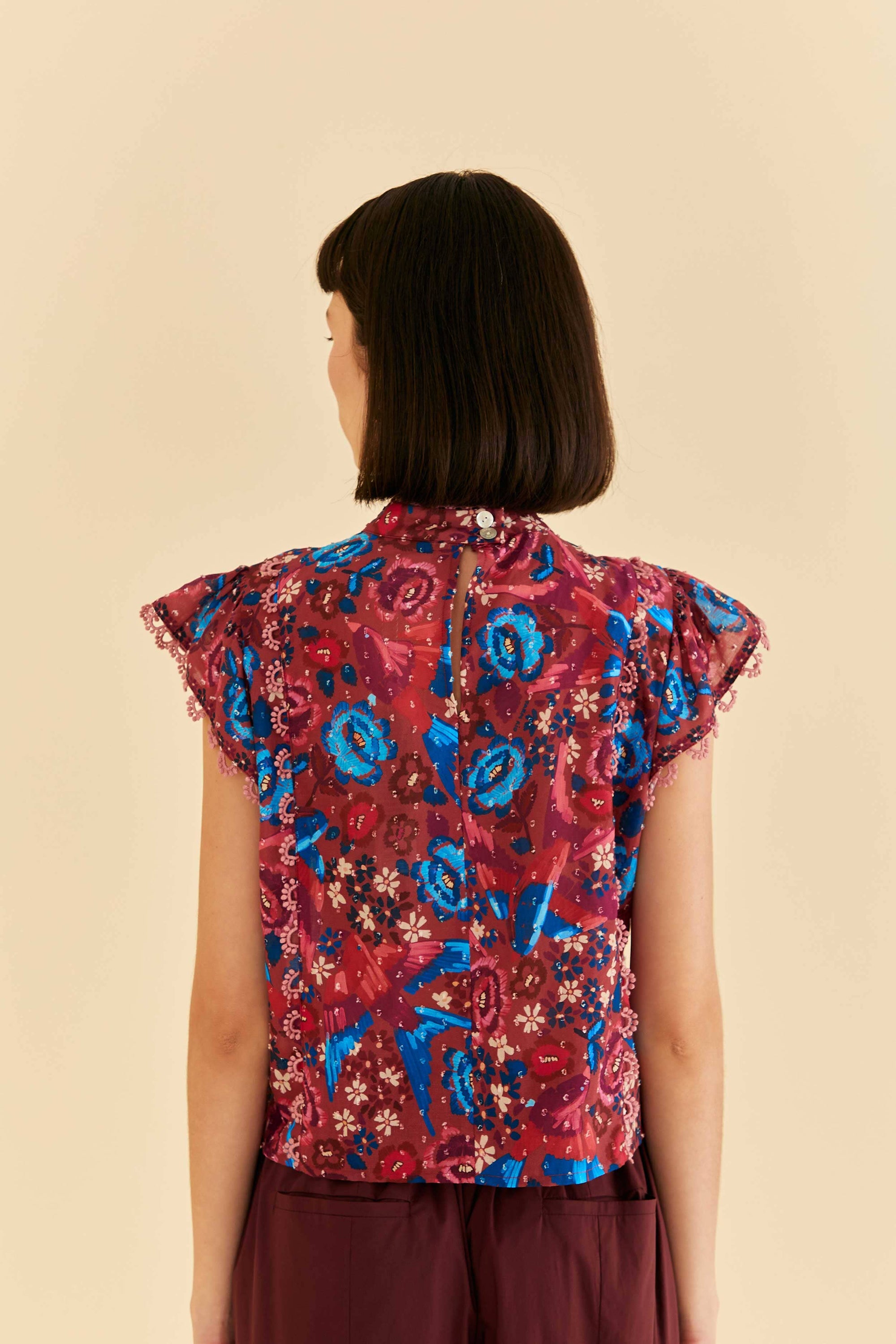 Blouse sans manches - Bordeaux