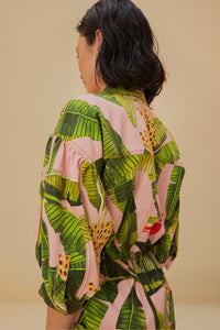 Banana Leaves jumpsuit in cotton - Pink