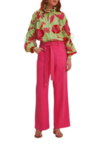 MEDIA OFF LINE_Blouse Jardin frais à manches longues en coton - Vert