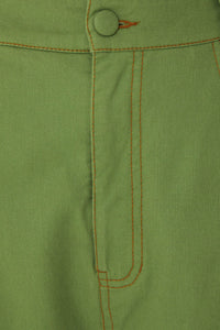 Pantalon à plis en coton - Vert