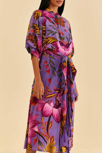Flowers midi dress - Violet