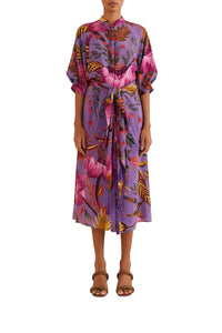 Flowers midi dress - Violet