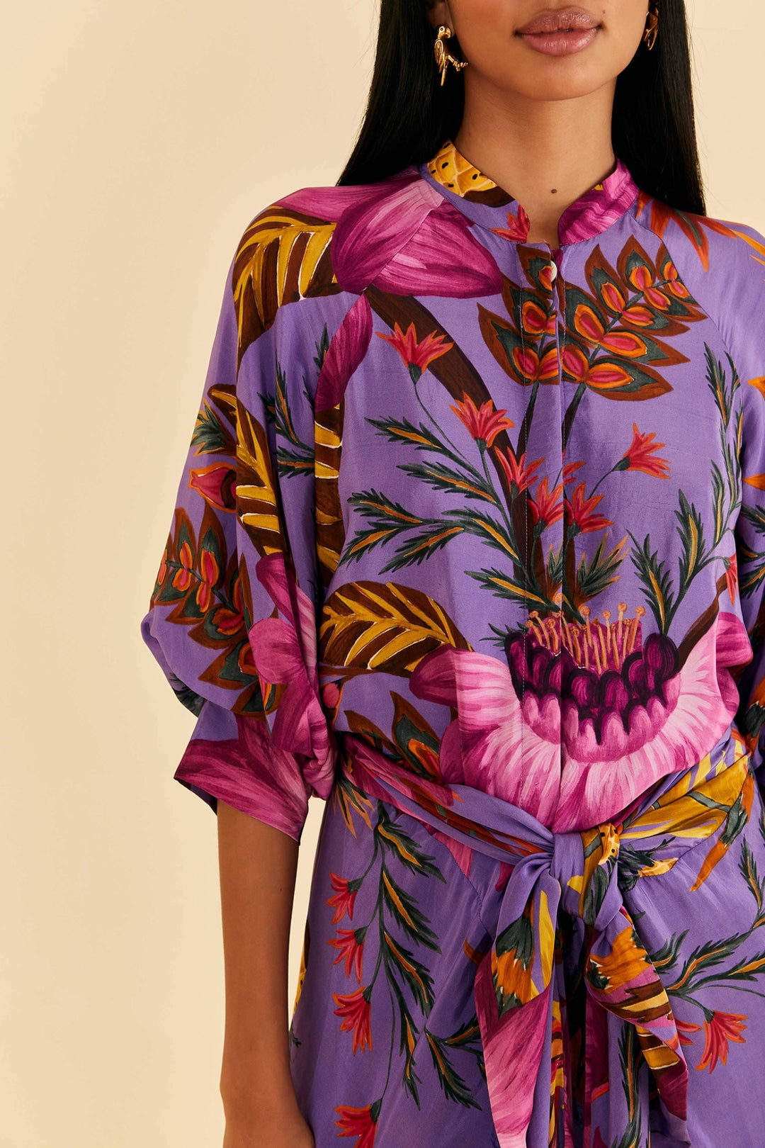 Flowers midi dress - Violet