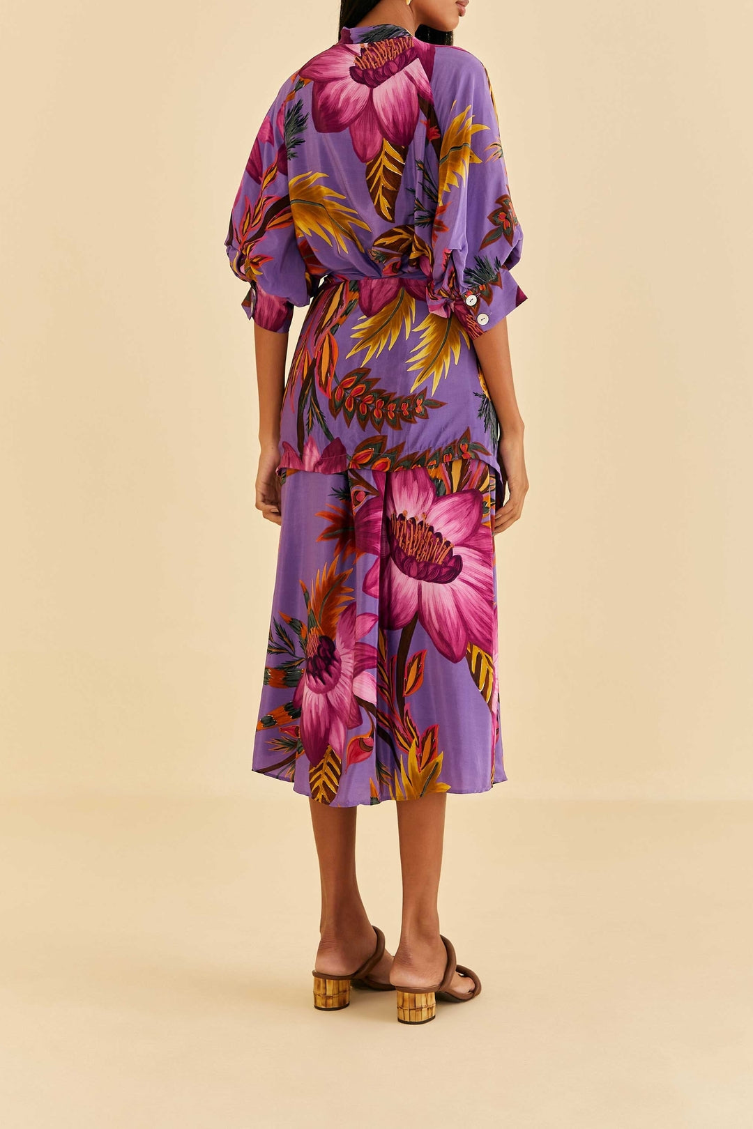 Flowers midi dress - Violet
