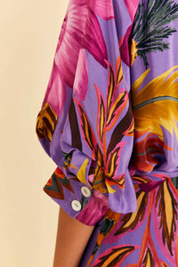 Flowers midi dress - Violet