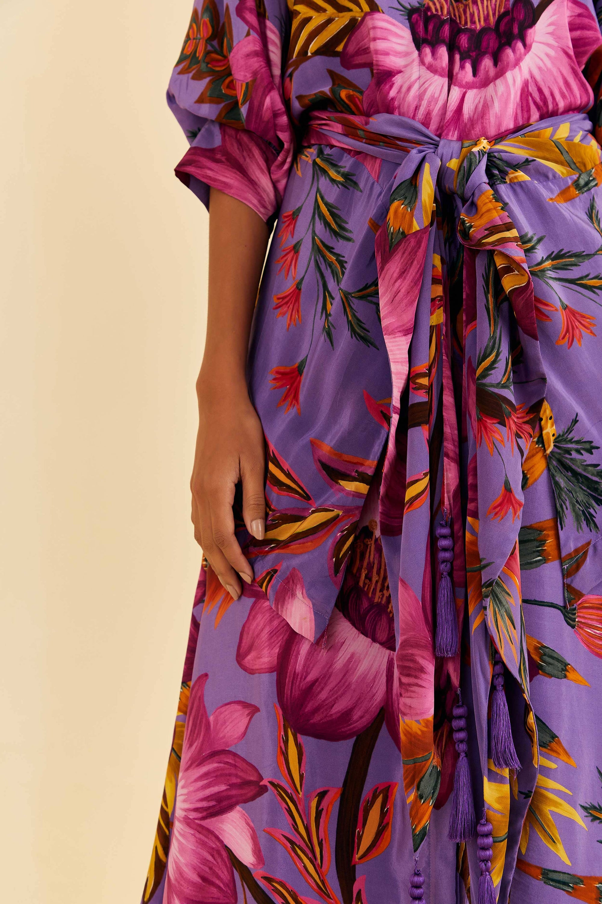 Flowers midi dress - Violet