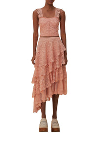 Corset sans manches en dentelle - Rose