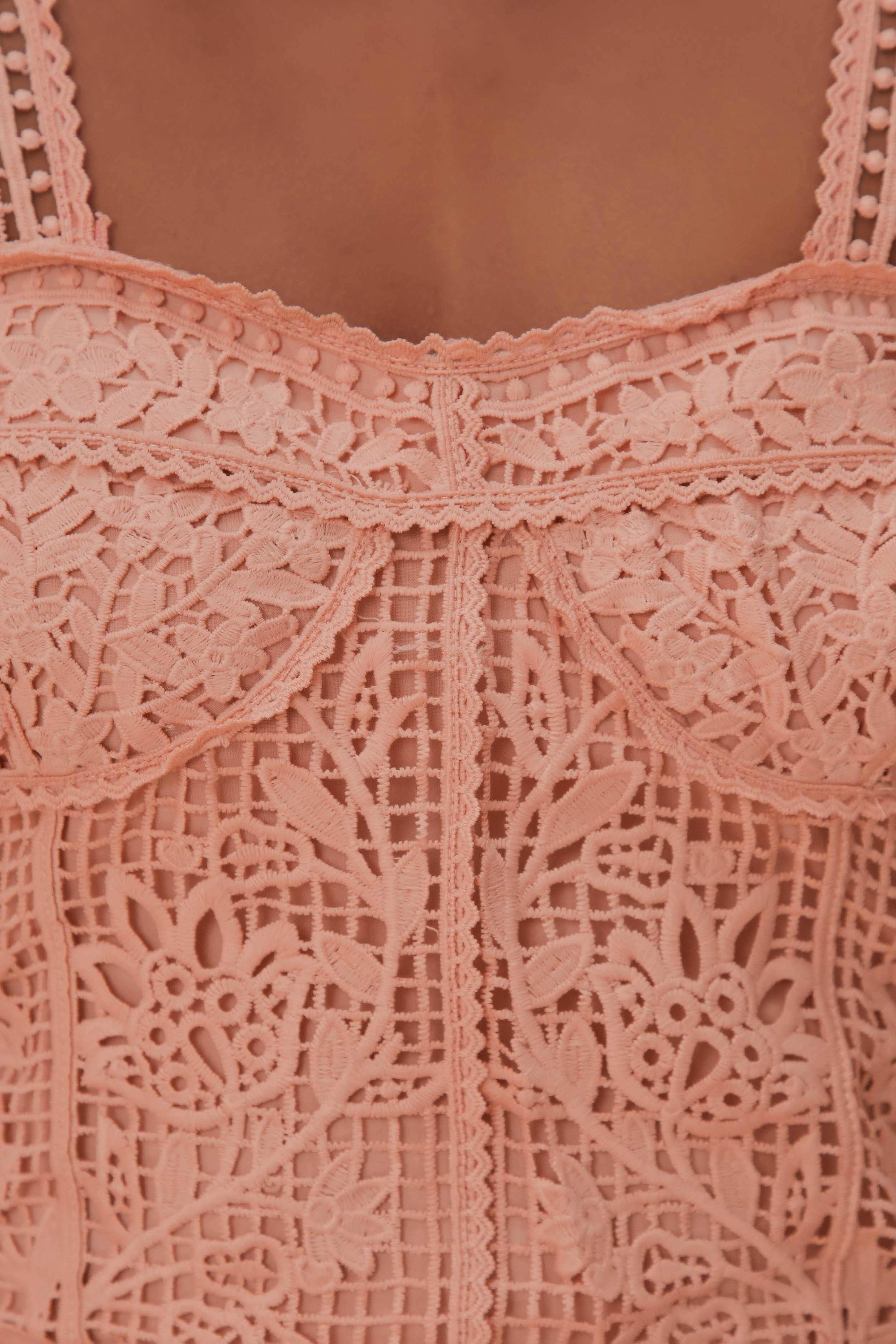 Corset sans manches en dentelle - Rose