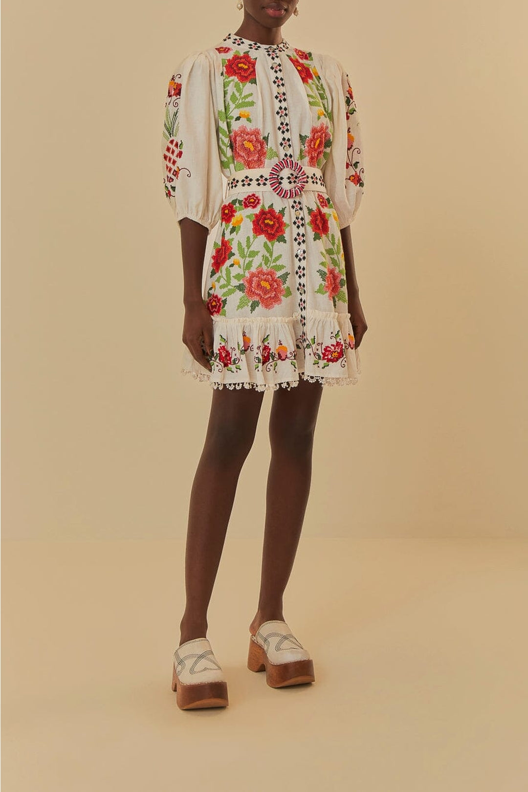 DJV_Carmina Floral Off-White Robes courtes - Carmina Floral Off-White