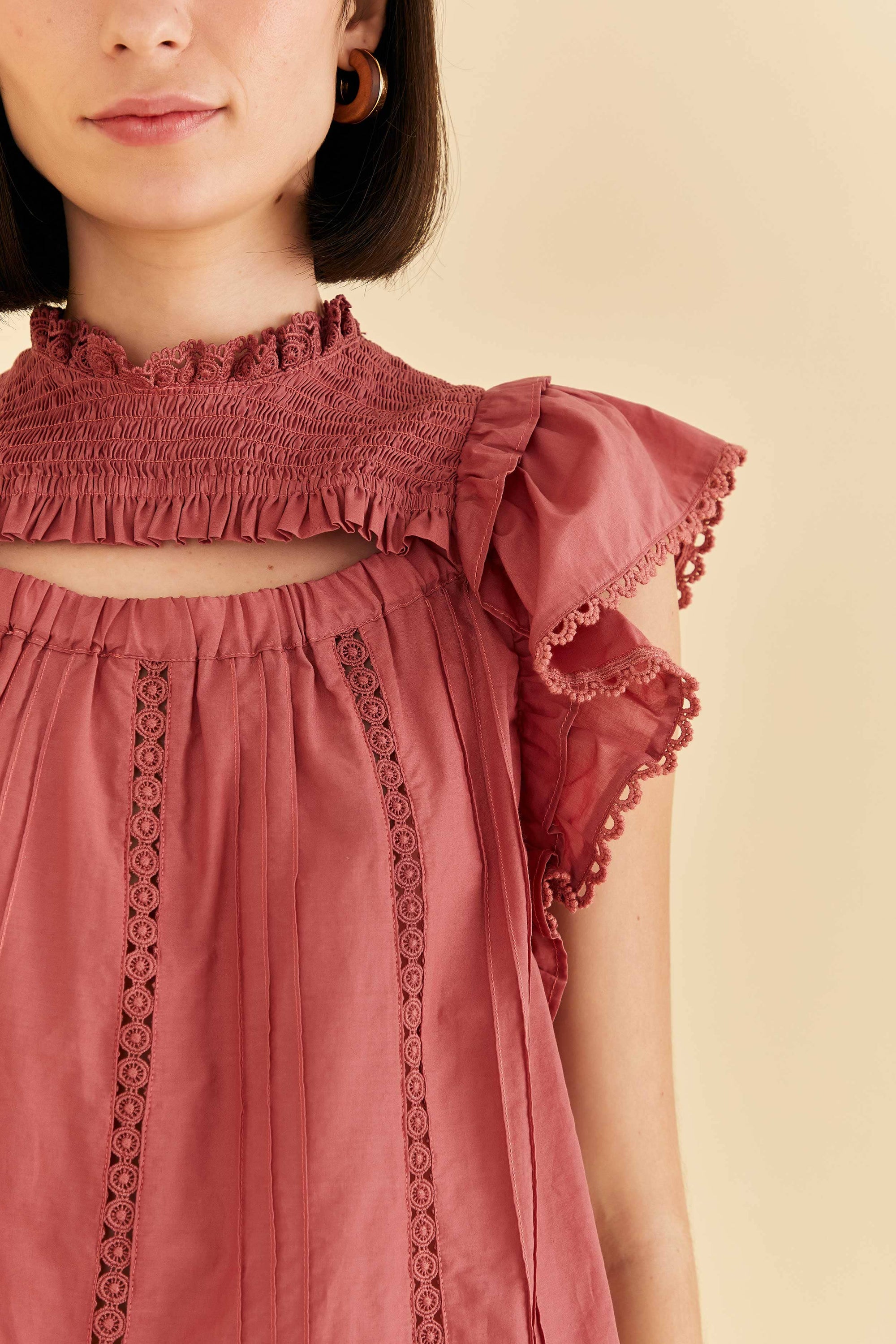 Blouse Blush ruffles - Rose