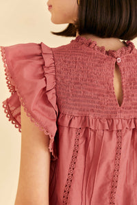 Blouse Blush ruffles - Rose