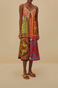 Robe midi à multiple foulards - Multicolore