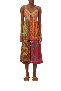 Robe midi à multiple foulards - Multicolore