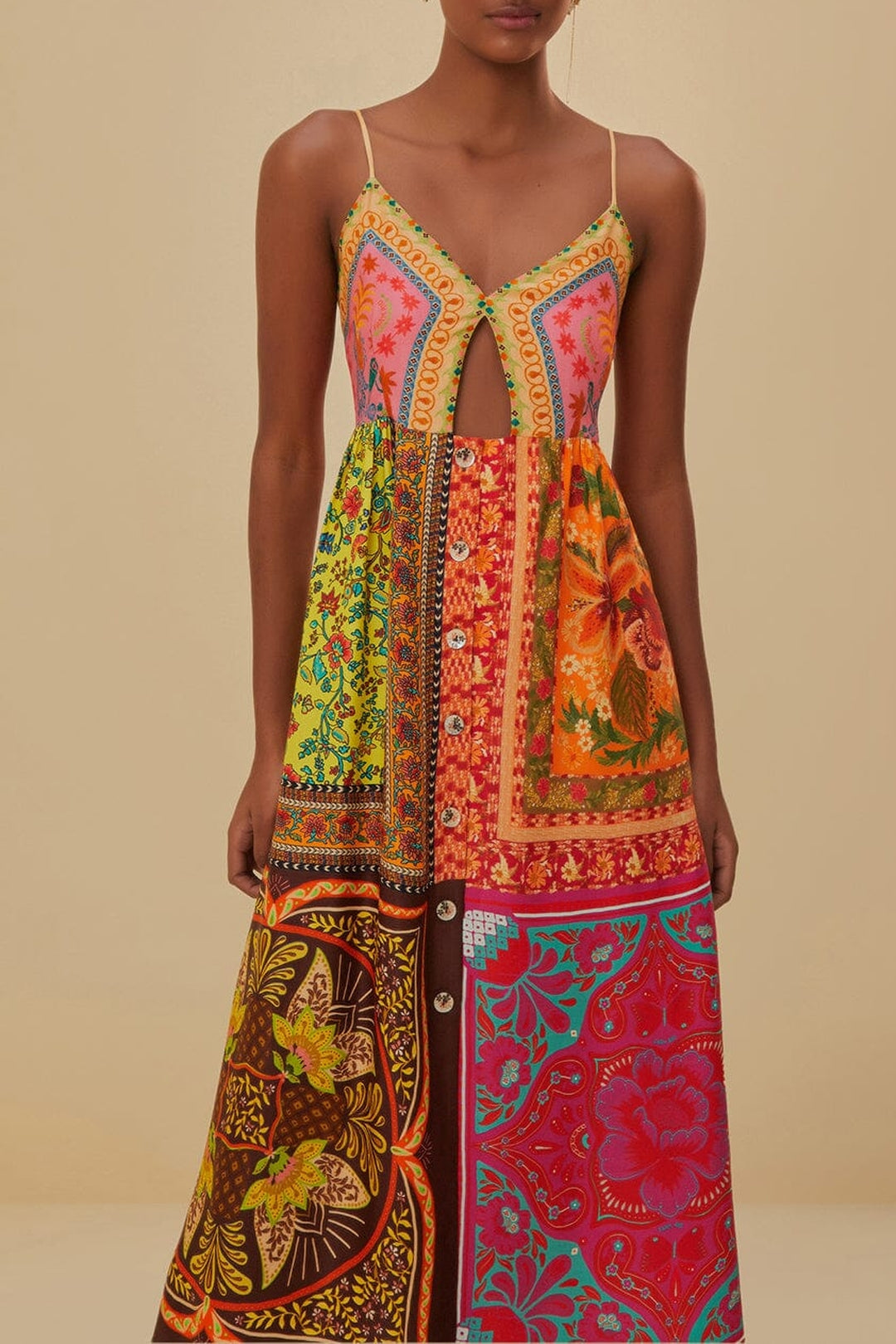 Robe midi à multiple foulards - Multicolore