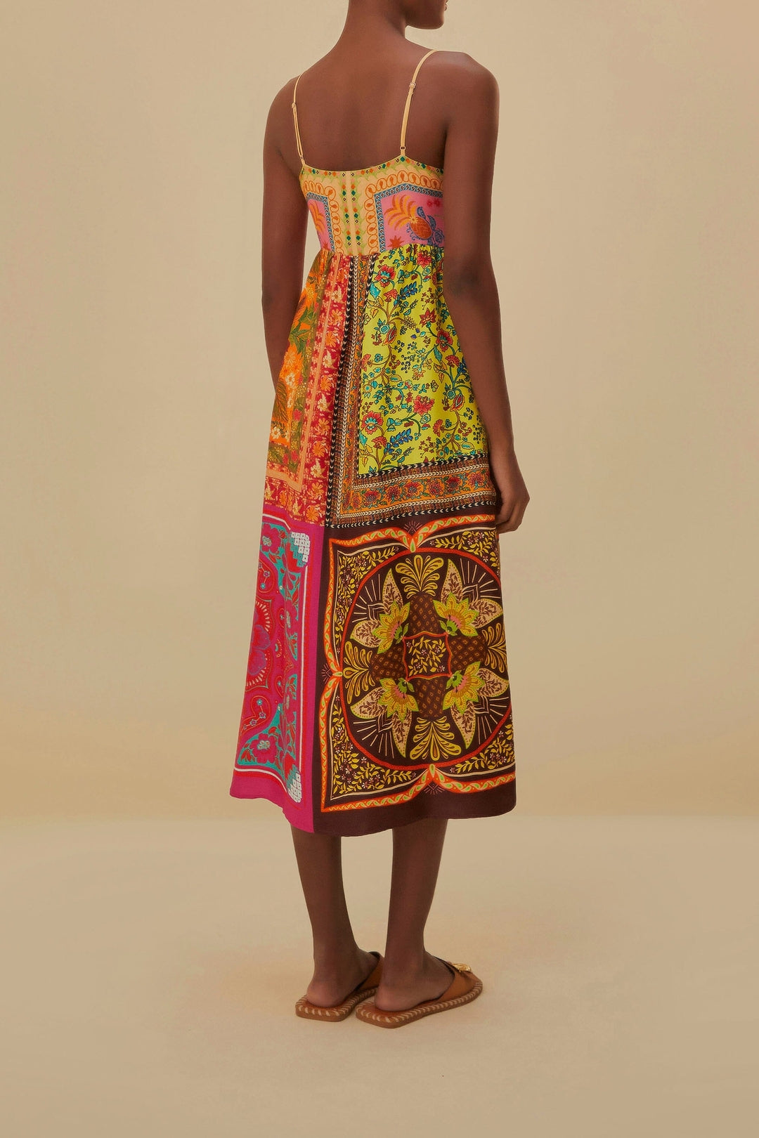 Robe midi à multiple foulards - Multicolore