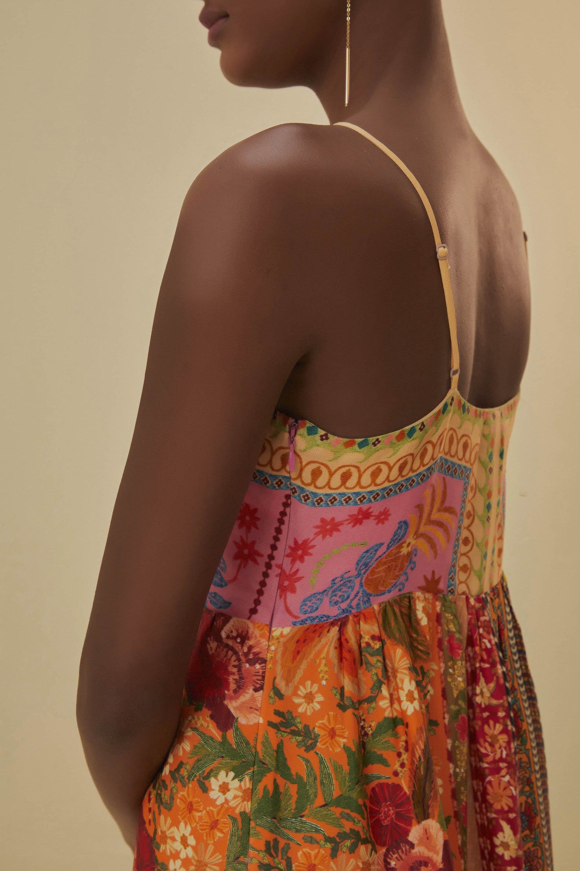Robe midi à multiple foulards - Multicolore