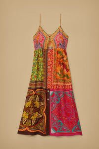 Robe midi à multiple foulards - Multicolore