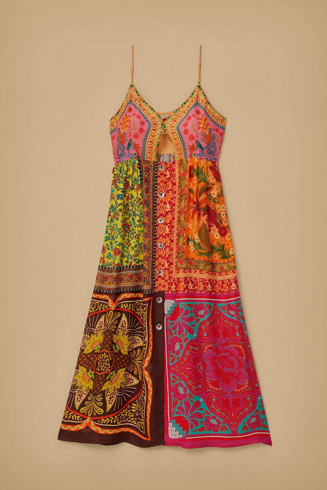 Robe midi à multiple foulards - Multicolore